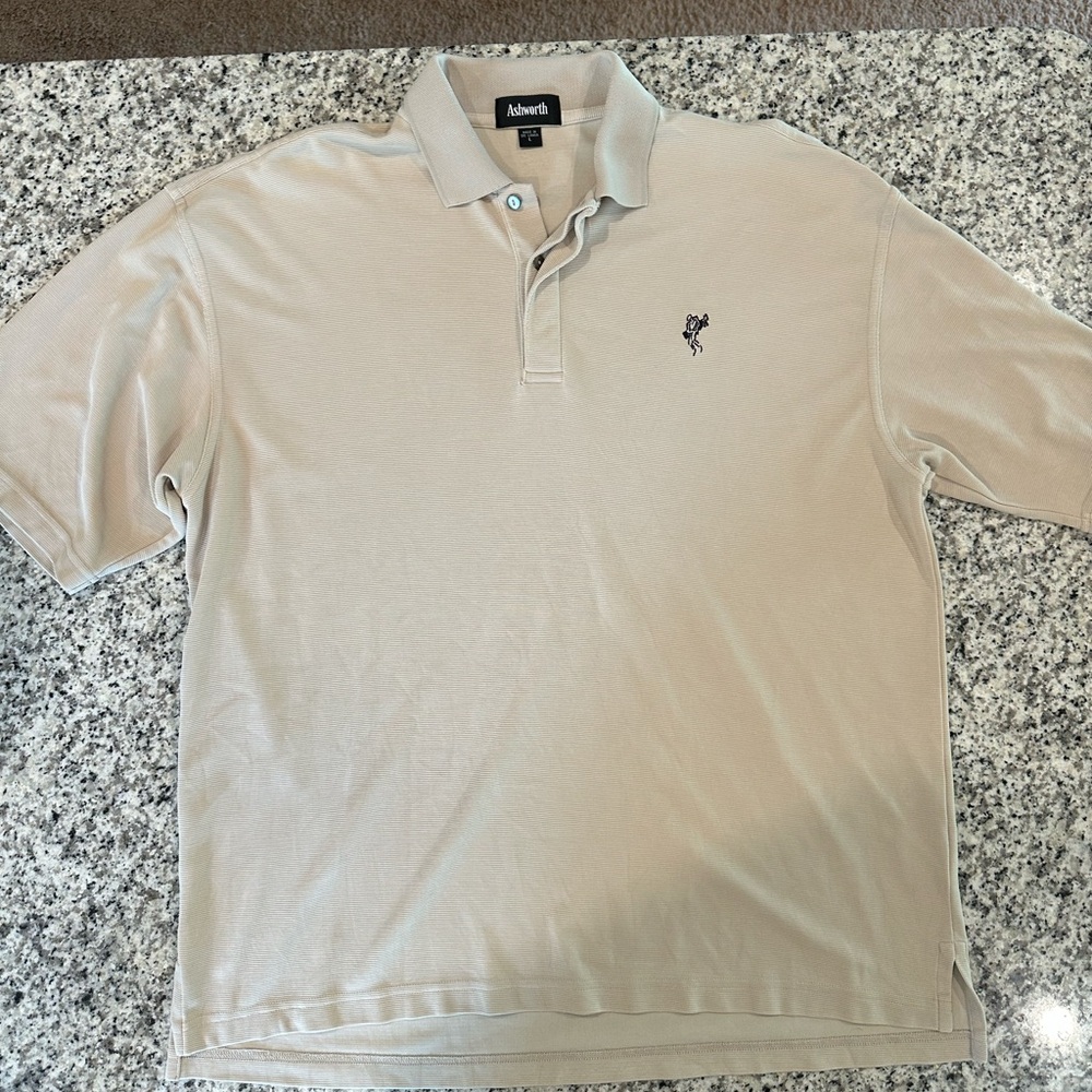 Ashworth Tan Polo Shirt Classic Design